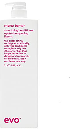 EVO mane tamer smoothing conditioner, zum Glätten für krauses, widerspenstiges und coloriertes Haar, verleiht Geschmeidigkeit, Glanz und reduziert Frizz, vegan, ohne Sulfate, 1l