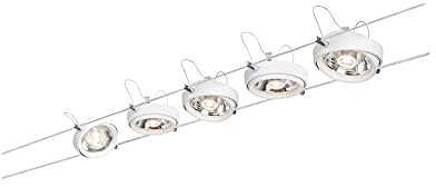 Paulmann 94200 Sistema de cable Set Powerline II, 5x8W, G53, Blanco, 230/12V, 80VA, Metal/Plástico