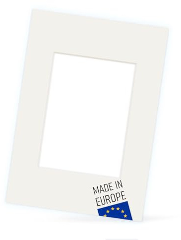 PHOTOLINI Passepartout 30x40 aussen für 20x30 innen, säurefrei 1,5 mm Passepartout Karton Creme-Weiß, alterungsbeständige Schrägschnitt - Passepartouts, Präsentation & Schutz von Bildern und Fotos