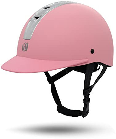 LIONCIANO Reitkappe Reiterhelm Unisex Jugend, Jugendlich Trendiger Verstellbarer Reiterhelm, Reithelm Kinder Mädchen und Damen, Schützen Sie die Sicherheit Reitbegeisterter(Silberrosa, S49-53cm)