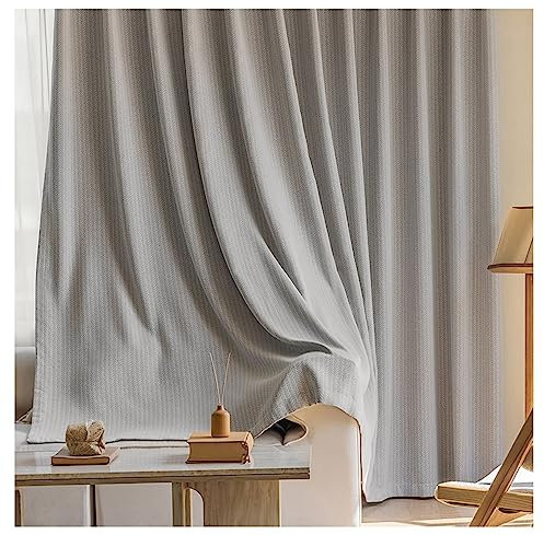Homxi Vorhang Blickdicht Kinderzimmer 2er Set 2 x 132W x 244H cm,Vorhang Kinder Blickdicht Grau Einfarbig Vorhang mit Taschen