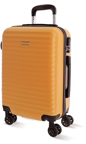 DON ALGODON - Resväskor Kabinväska 55x40x20 cm - Ryannair Robust Vagn Flygplansbagage med 4 360° Hjul och Lås, Iris, Gul