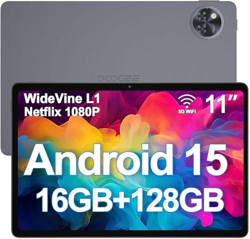 DOOGEE U11 Android 15 Tablet 11 Zoll 16GB RAM +128GB ROM (2TB TF) 8580mAh Gaming Tablet Android, 13MP+5MP, Octa-Core Tablet PC 2.4G+5G WLAN GMS/ WidevineL1/ 3.5mm Audio/GPS/Face ID/OTG [2025]