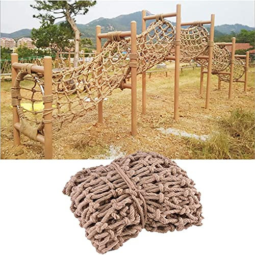 3.93 Grid Safety Net for Kids & PetsHeavy Duty Climbing Rope Net Outdoor Bird & Cargo Net 1x5m (3x16ft) Ladder & Trailer Protection Durable Hemp Material
