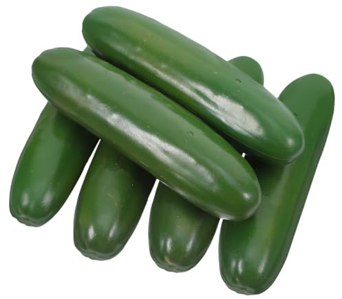 Amosfun Pepinos Artificiales Verdes De Plástico 7.08 Pulgadas 6 Unidades Modelos Realistas para Decoración Hogar Cocina Manualidades Accesorios Versátiles