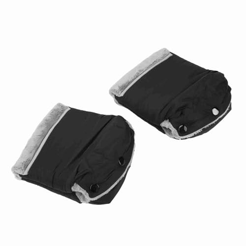 Riuulity Winterwinddichte Kinderwagen-, Dicke Kinderwagen-Handwärmer für Erwachsene, Oxford-StoffBaumwolle, 2 Stück (BLACK)