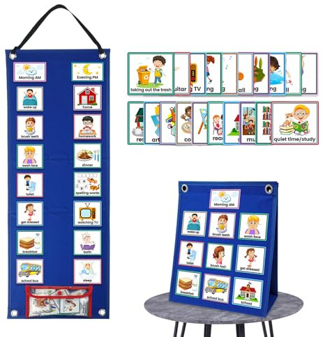 Tableau De Routine Visuelle Organisateur D'Activités nes De Comportement | Emploi Du Temps Visuel Pour D'Âge Préscolaire Garçons Filles Et Élèves De