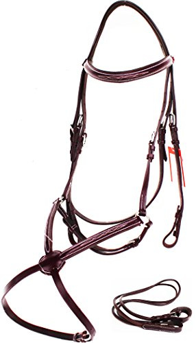 TackRus Horse English Padded Leather Jumping Adjustable Figure 8 Bridle Full 803447MGF