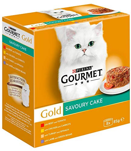 Gourmet Gold Cat Food Tins Savoury Cake Meat and Veg, 680 g