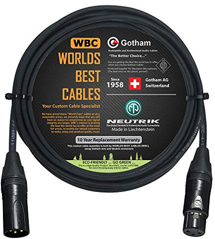 WORLDS BEST CABLES – Gotham GAC-4/1 – Star Quad Mic Cable – 4 Meter with Neutrik Gold XLR Plugs