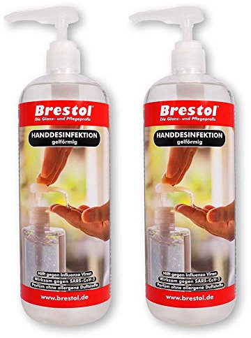 HANDDESINFEKTION Gel 2x 1000 ml + 2x Dosierpumpe Desinfektionsmittel für Hand Haut Hände Desinfektion Händedesinfektion Desinfektionsgel Geldesinfektion gelförmig