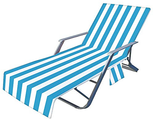 FANSU Schonbezug für Gartenliege, Frottee Handtuch für Sonnenliege Mikrofaser Schnelltrocknend Strandhandtuch mit 2 Taschen, Strandtuchfür Schwimmbäder, Strände, Gartenhotels(75x210cm)