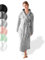 SIEGENTHAL® Damen Bademantel Frottee Velour 100% Baumwolle mit Kapuze Flauschig - Hellgrau S - M
