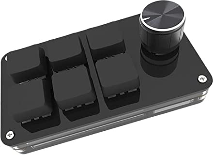 Deger 6 tangenter+1 Knopp Anpassad Tangentbord 6 Knappar Programmering Makro Anpassad Enhandsspel OSU-spel Mini Mekaniskt Tangentbord Svart, 500274277A2