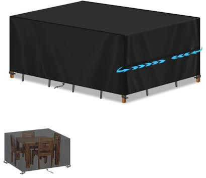 SIMPHAUS Gartenmöbel Abdeckung Wasserdicht 120x60x75cm Abdeckplane Gartenmöbel Anti-UV 420D Oxford Schutzhülle für Polyrattan Relax Gartenmöbel Set,Tisch,Gartenlounge Sofa,Balkonmöbel Sitzgruppe