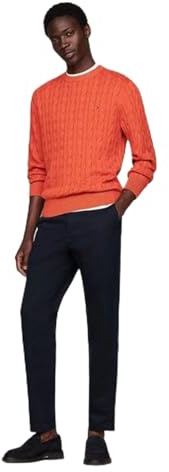 Tommy Hilfiger Uomo Pantaloni Chino Tapered Fit, Blu (Desert Sky), 32W/30L