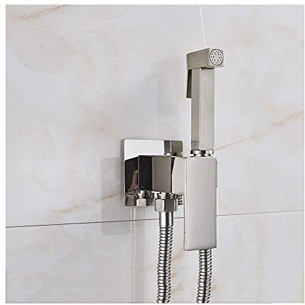 Spruzzatore per bidet con acqua calda e fredda, set di spruzzatori per doccia portatili in ottone per pannolini in stoffa, montaggio a parete, foro singolo, rubinetto per bidet e doccia per la pulizi
