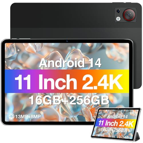 DOOGEE T30S Android 14, 11 2,4K-surfplatta, pekplatta, 16 GB RAM + 256 GB ROM/TF 1TB, surfplatta med Sim/Octa Core/13MP+8MP/batteri på 8580 mah/bred L1, svart