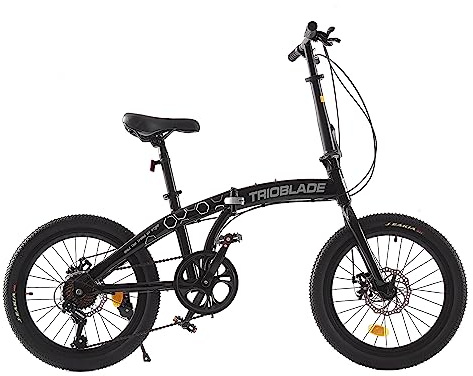 BSTSEL 20 Inch Folding Mountain Bike Road Bicycle for Adult Men and Women Teens, 7 Speed Gear, Portable Foldable Bike with Disc Brakes (Without Brackets, Black&Grey)