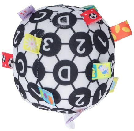 OVAQUIXI Palla in Tessuto da Afferrare per Bambini Giocattolo con Sonaglio Sonoro Bianco Migliora la Coordinazione Palla a Mano per Bambini Materiale Peluche (Stile lettera)
