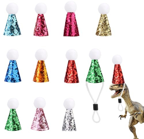 Goktvai 10st Mini Partyhattar, Färgglada Glitterstrutar Små Partyhattar Bedårande Djur Dekorativa Mössor Lämpliga för Pyssel Födelsedagsfest Kostymtillbehör