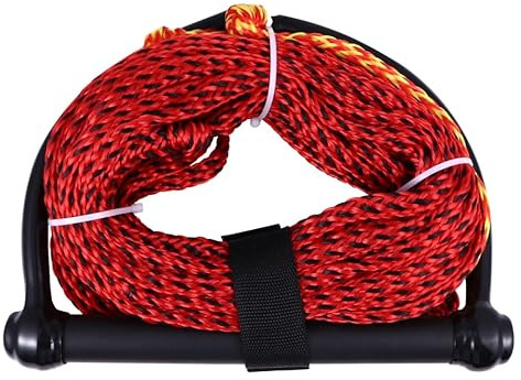 Amosfun Corde de Wakeboard Réglable Corde de Ski Aquatique 4 Sections 16 Brins Ligne avec Poignée Flottante pour Sports Nautiques et Skieurs Adultes Couleur Aléatoire