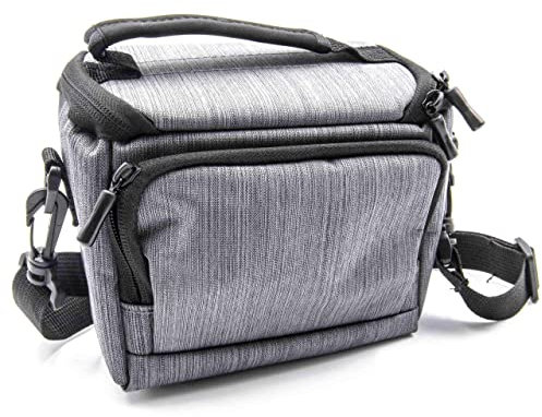vhbw Polyester Foto-Tasche grau kompatibel mit Kamera Sony Cybershot DSC-H200, DSC-H300, DSC-H400, DSC-HX300, DSC-HX400, DSC-HX400V, DSC-HX50, DSC-HX50V