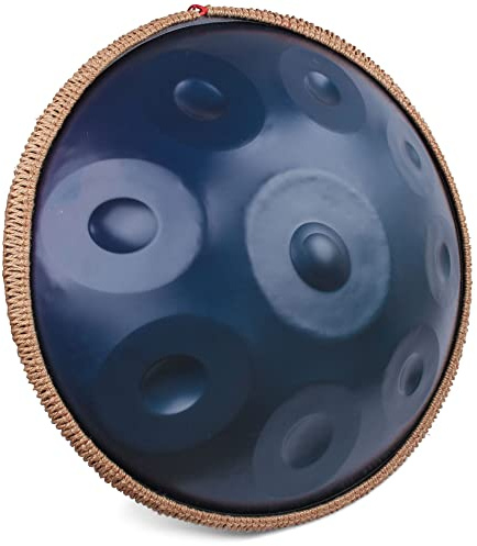 HEYQK Harmonic Handpan Drum in D - Tambor de lengüeta de acero de 22 pulgadas 9note con bolsa de mano suave, percusión armónica para curación de sonido, meditación personal