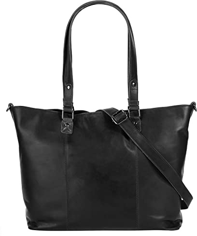 Cluty Shopper Echt Leder Damen | Made in Italy, Umhängetasche mit Notebookfach, Ledertasche mit Smartphonefach, Handtasche für Tablet | 021712