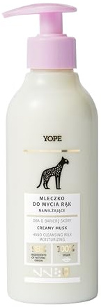 YOPE Sapone Cremoso Naturale per le Mani | Creamy Musk | Idratante, Delicato e Profumato | Con Burro di Murumuru, Latte di Mandorla, Inulina | Formula Vegana | 98% Ingredienti Naturali | 300ml