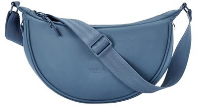 LARKSON Crossbody Bag Damen & Herren Blau - Solveig Small - Umhängetasche im Halbmond Style - Halbrunde Schultertasche - Moon Bag Design - Wasserabweisend