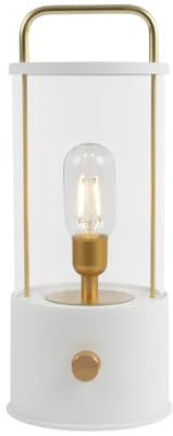 Idena 50126 - Lanterna da campeggio a LED in bianco, lampada per interni ed esterni, ricaricabile e dimmerabile, circa 35 cm, luce portatile