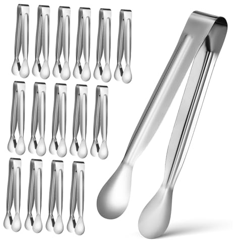 MAGICLULU 18pezzi Pinze in Metallo Per Servire Pinze Per Zucchero e Ghiaccio Da Cucina in Acciaio Inox Per Barbecue e Grigliata Utensili Da Cucina Multiuso