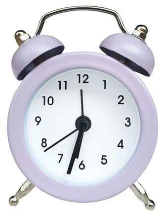 Agiufgs Mini Twin Bell Alarm Clock, 2 Inch Loud Alarm, Small Cute Analog Alarm Clock, Vintage Travel Clock with Stereoscopic Dial for Bedroom Decor, Heavy Sleepers