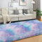 SOANNY Hochflor Teppich Wohnzimmer, Waschbar, Anti Rutsch, Flauschig, Tie-Dye Langflor Shaggy für Schlafzimmer Kinderzimmer, Bettvorleger Matte, 180x270 cm, Türkis Lila