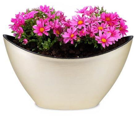 matches21 HOME & HOBBY Cuenco decorativo de estilo vintage, color dorado, 20 x 9 x 12 cm, para exteriores, decoración de mesa