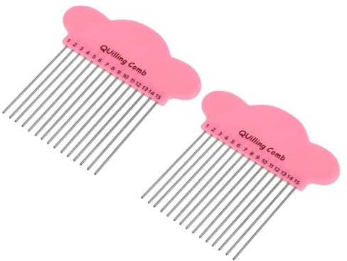 MECCANIXITY Paper Quilling Tool Comb, 3.9 x 0.4 Inch Origami Carding Board Create Strip Loops for DIY Art Crafts, Paper Carding Crafts, Loops(Pink, Pack of 2)
