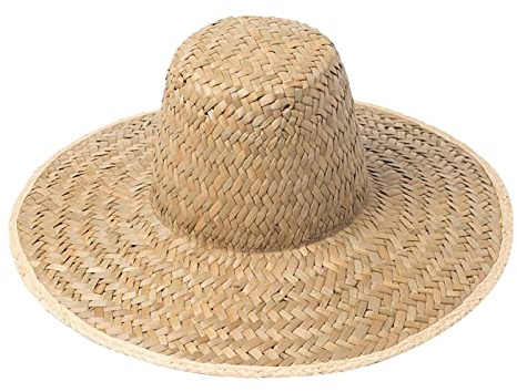 Generisch Nuevo sombrero de paja en forma de campana con ala grande, elegante sombrero de playa de rafia, sombrero de verano sombrero de sol fuente, beige, Talla única