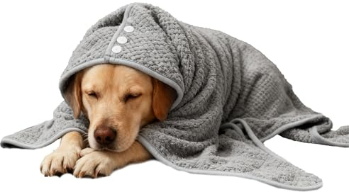 Yonuaret Peignoir De Bain pour Chien,Isolant Thermique Absorbant - Peignoir Serviette pour Chiens Et Chats - pour Chiot Chaton Temps Froid Plage Piscine Maison Voyage Baignade Natation
