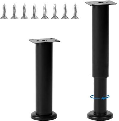 LONGERSIZHAN 2 Pcs Adjustable Table Legs, 7-12 Inch Furniture Legs，Bed Legs | Heavy Duty Bed Center Frame Slat Supports for Coffee Table Cabinet Sofa Bed Feet