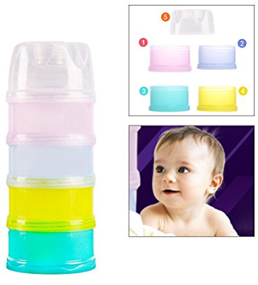 Dispensador Cierre Giratorio en 4 Capas de Leche Polvo para Bebés | Ppsu, Apto para Botellas de 237ml, Fácil Vertido, Lavavajillas, 0 a 6 Años