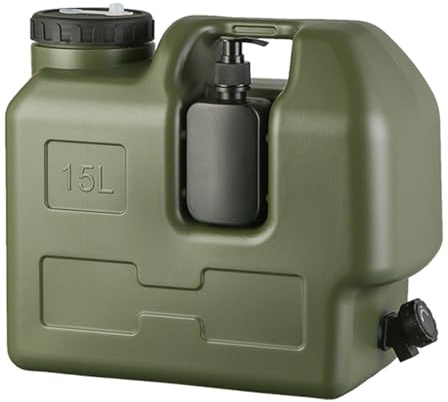 Starnearby Bidon Eau avec Robinet, Réservoir Eau Potable, Jerrican Alimentaire en HDPE, Conteneur d'eau sans BPA avec Bouteille de Savon pour Camping, Randonnée, Barbecue, Pêche