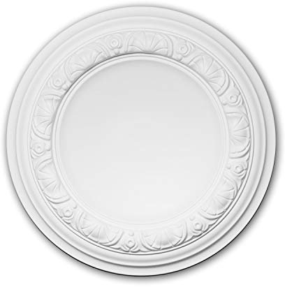 PRO[f]home® - Rosace 156032 Élement décorative Élement pour plafond style Néo-Renaissance blanc Ø 32 cm Profhome
