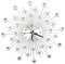 Wanduhr Silber Modern, Küchenuhren Groß Wanduhr Mode rund Design Silber Diamant Uhr Metall Kunst Zifferblatt 3D Kristall Mute Wanduhr Metall Nadel Wanddekoration Uhr