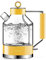 ASCOT Electric Kettle, Glass Electric Tea Kettle Gifts for Men/Women/Family 1.5L 1500W Borosilicate Glass Tea Heater, with Auto Shut-Off and Boil-Dry Protection (Yellow)