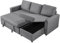 Yaheetech L-Shaped Sofa Bed 3 Seater Couch Pull Out Sectional Couch Bed Convertible Settee Click-Clack Corner Sofa with Storage for Living Room, Office, Light Grey