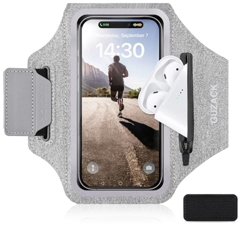 GUZACK Running Armband with Key Pockets & Card Slot, Up to 6.9, Medium