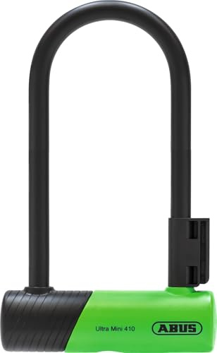 ABUS U-Lock 410K Ultra - Lucchetto per bicicletta e scooter elettrico, pratico e robusto, con pratico supporto per il trasporto sulla bicicletta, accessori per bicicletta, variante 150HB180, verde +