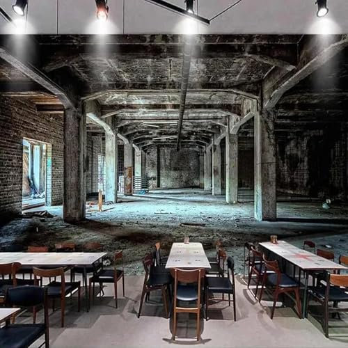MIXUEXUNLU Wallpaper Retro Nostalgic Industrial Style 3D Space Graffiti Art Wall Painting Restaurant Cafe bar Background Decoration