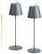 NiceBuy 2er Set LED Tischlampe Kabellos Akku USB-C-aufladbar Tischleuchte Kabellos Dimmbar Touch Kabellose Tischlampe Outdoor Wetterfest für Restaurant Camping Bar Terrassen(Grau)